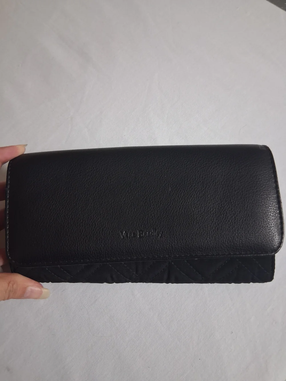 Vera Bradley Black Quilted Leather Wallet